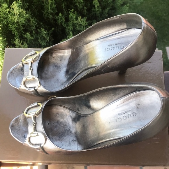 GUCCI 💫 Platform Silver Horsebit heels - Picture 7 of 8